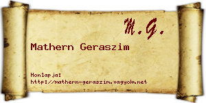 Mathern Geraszim névjegykártya